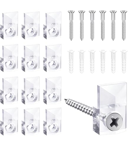Lot De 8 Suspensions Pour Verre/miroir/image - Plaque Trouée 38 Mm - Acier Plaqué Laiton - Onestopdiy
