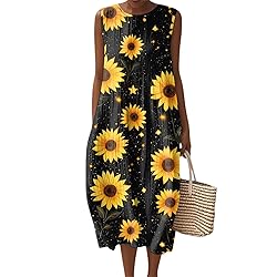 Floral Dresses for Women Summer Fall Cotton Linen