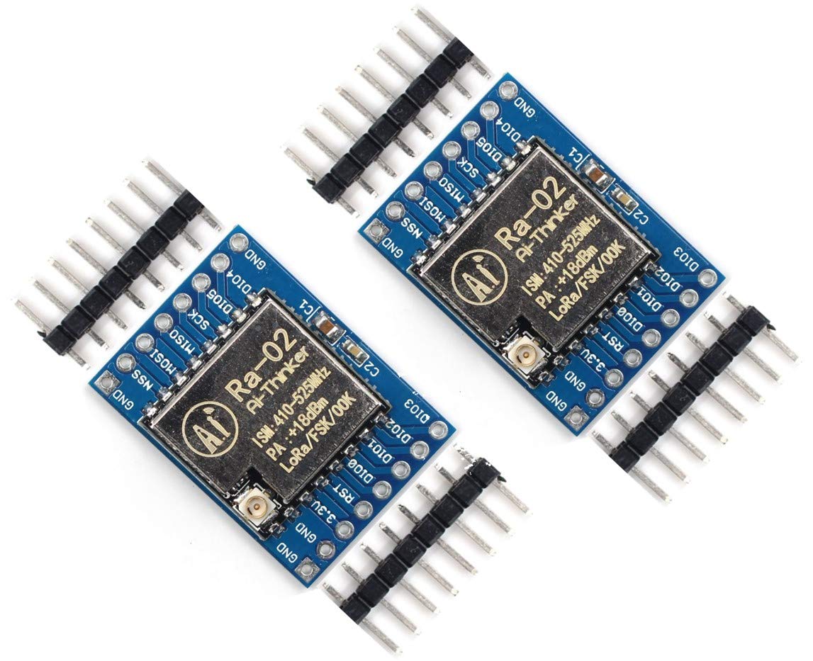 TECNOIOT 2pcs SX1278 LoRa 433MHz Ra-02 Wireless Spread Spectrum Transmission Socket Ra02