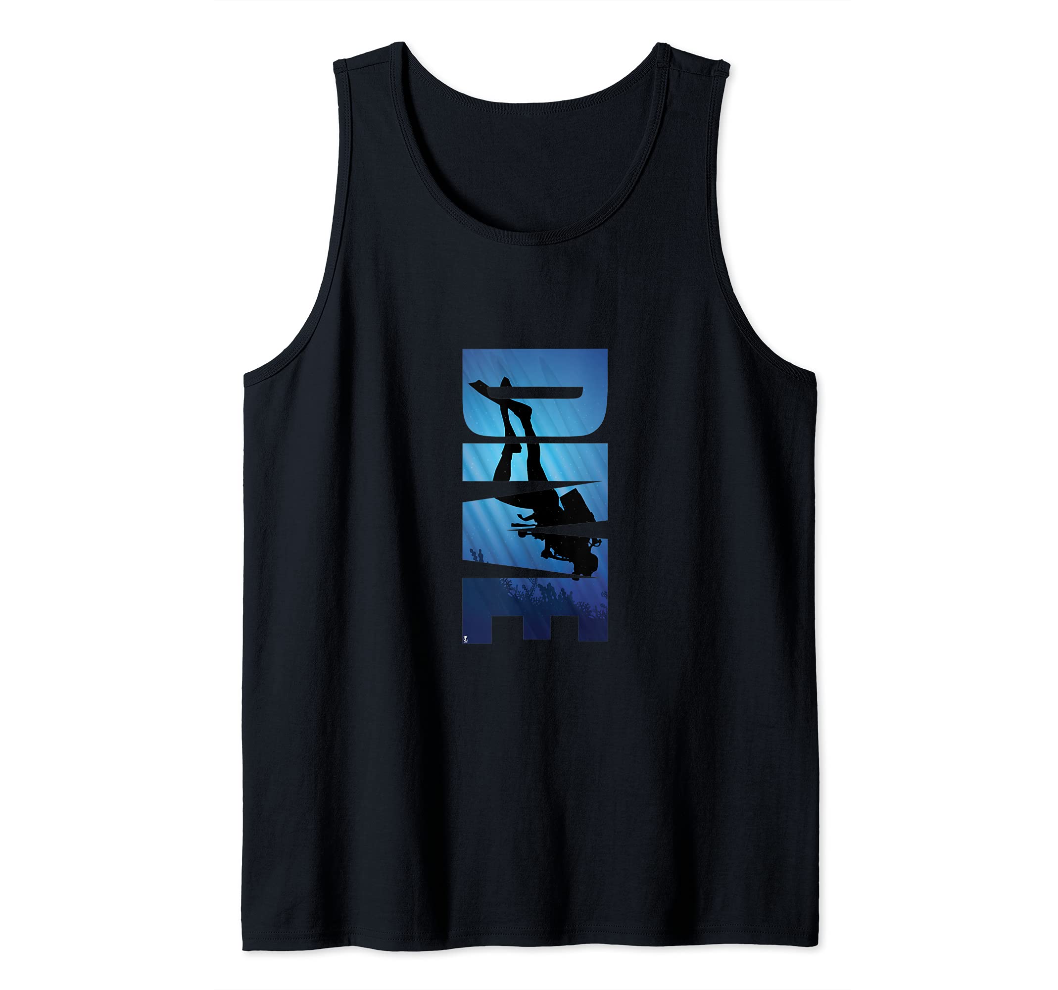Dive Typography Ocean Scuba Diving Diver Underwater Tank Top