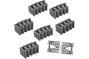 Lekebaby 40PCS City Train Tracks, Classic Train Tracks Accessories, Railroad Building Toy Compatible with All Major Brand- 32 Curved, 6 Straight, 2 Integral Forks Train Tracks