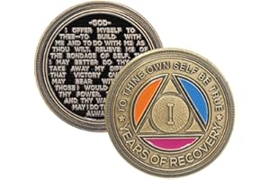 AA Recovery Chip 1-60 Years with Third Step Prayer on Back (Available in Years 1-60) Year 38