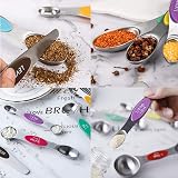 WOVTE Magnetic Measuring Spoons Set of 9 Stainless Steel Dual Sided view 8