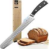 CoquusAid Bread Knife for Homemade Bread, 10.6 Inch Multifunction Serrated Knife, Razor Sharp Slicer, Forged High Carbon Germ