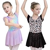 iLover Kids Girls Classic Ruffle Sleeve Tutu kirted Leotard Dress for Dance, Gymnastics and Ballet