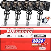 Autel TPMS Sensor Set of 4, MX-Sensor 2in 1 315MHz+433MHz Press-in Sensors | TPMS Universal Programmable Sensor, OE-Level 100% Cloneable by Autel TPMS Tool TS408S TS501 TS508WF TS601 (4PCS Metal Stem)
