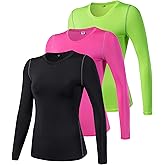 2/3 Pack Women's Long Sleeve Shirts UPF 50+ Sun Protection Compression Shirts Dry-Fit Athletic T-Shirts Gym Running Tops