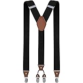 trilece Mens Suspenders Solid Straight Clip Adjustable Y Back Costume Wedding Prom Tuxedo Dress Suspenders