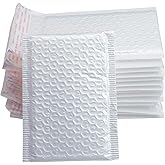 25 Pack Usable Space 4.1 X 6.5 inch Small Pink Poly Bubble Lined Mailers Padded Shipping Envelopes Self Seal Mailer Waterproof, Shockproof and Dustproof (White 5x7 Inches-25pcs)