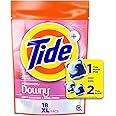 Tide Power PODs 2-in-1 Laundry Detergent Pods with Downy Soft Boosters, Lasting Freshness with April Fresh Scent, 18 Count