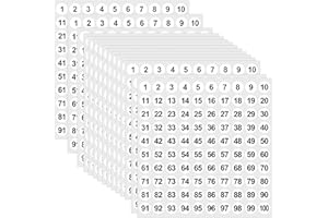 Outus 5000 Pcs 0.4 Inch 1 to 100 Number Stickers Small Number Dot Labels Consecutive Inventory Locker Storage Organizing Removable Stickers for Indoor Outdoor Office White