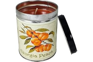 Peach Scented Tin Candle, Up to 100 Hours of Burn Time with Specialty Blended Soy & Paraffin Wax | Our Own Candle Company, 13 Ounce