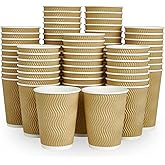 DAILYPACK 12 oz Coffee Cups, 80 Count Insulated Ripple Wall Paper Hot Coffee Cups for Hot Beverage