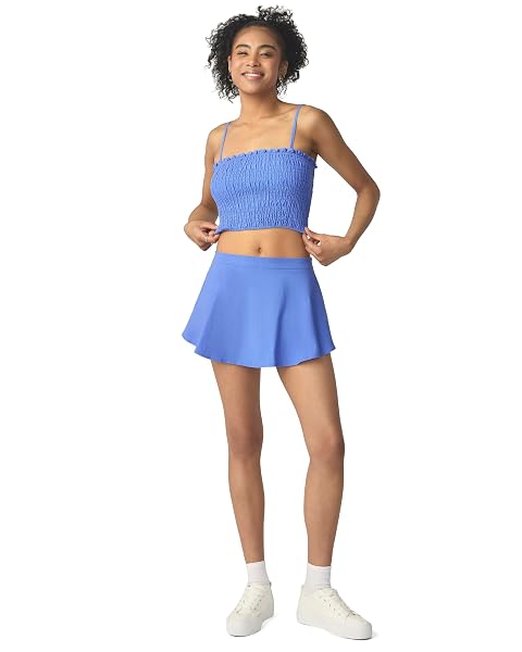 FLORENCE BY MILLS WOMENS SWEET SOLSTICE SMOCKED CROP CAMI ULTRAMARINE X-SMALL