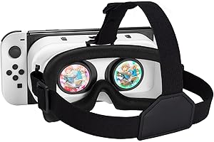 WALNTEC VR Headset for Nintendo Switch OLED Model/Nintendo Switch 3D VR (Virtual Reality) Glasses, Switch VR Labo Goggles Headset for Nintendo Switch（White）