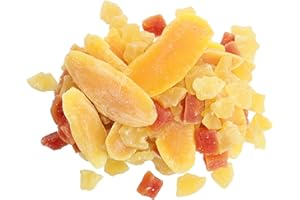 ANNA AND SARAH Tropical Fruit Mix, Natural Mango Slices, Papaya Chunks, Pineapple Tidbits & Cantaloupe 3 Lbs in Resealable Bag