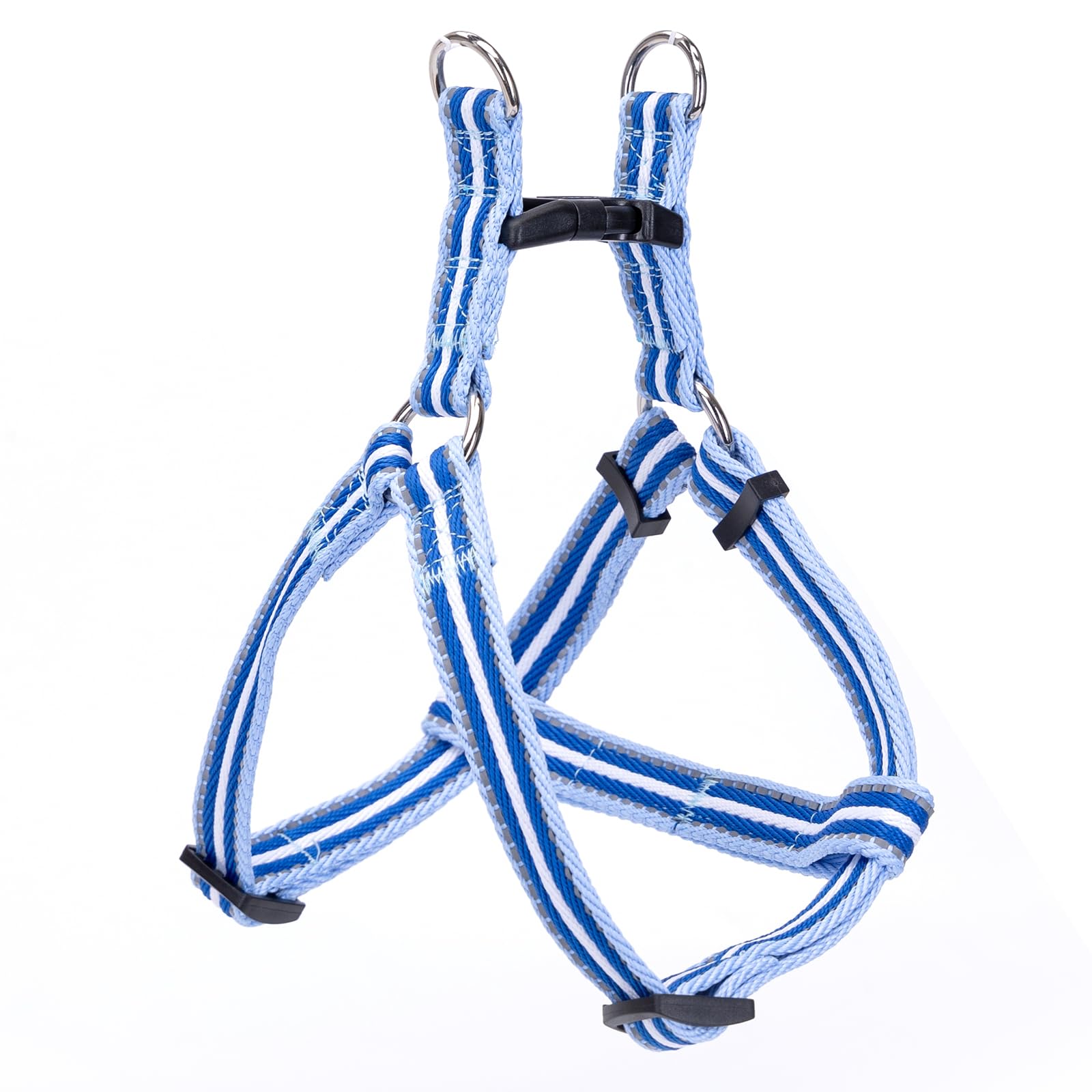 Nobleza - Dog Harness, Adjustable Reflective No Pull Training Aid, Lightweight Breathable Non Choke Pet Puppy Vest for Outdoor Walking, Blue, L: W2.5*L50-70cm