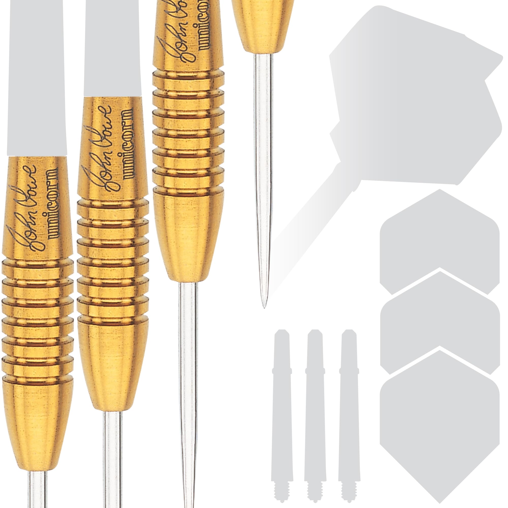 Unicorn Steel Tip Professional Darts Barrels Only | John Lowe World Champion Purist Player Development Lab | 90% Golden Tungsten Barrels | 21 g