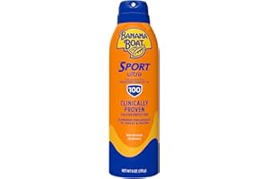 Banana Boat Sport Ultra SPF 100 Sunscreen Spray, 6oz | Sport Sunscreen Spray SPF 100, Banana Boat Sunscreen SPF 100 Spray, High SPF Sunscreen, Water Resistant Sunscreen, 6oz