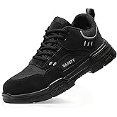 SFSDOUN Steel Toe Shoes for Men,Non Slip Lightweight Work Shoes,Construction Industrial Work Boots,Comfortable Breathable Safety Steel Toe Sneakers for Men.