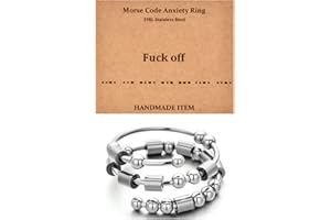 GOGOEY Morse Code Rings for Women, Stainless Steel Spinner Ring Fidget Rings for Anxiety Ring Morse Code Rings Inspirational Gifts Jewelry Women Birthday Graduation Gifts for Her Best Friends