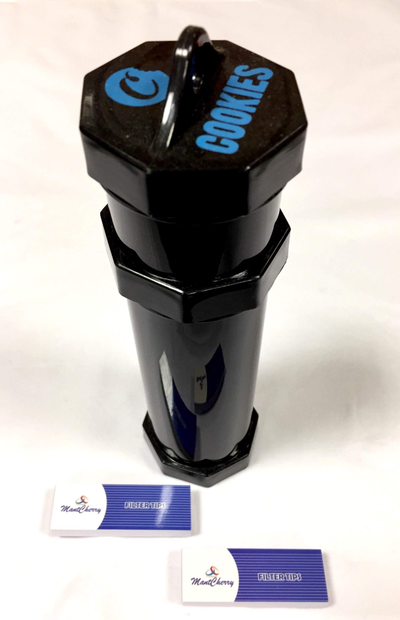 MontCherry Brand 2 Tips & Cookies "Harvest Club" Tall Air Tight Stash Jar - 2 Piece Set in Black Color Combo by Trendz