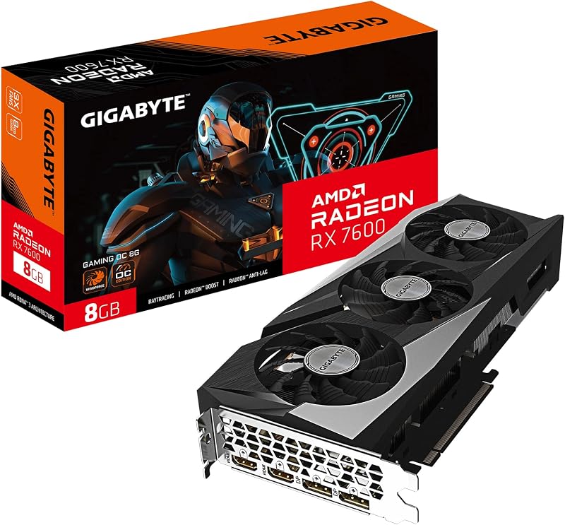 GIGABYTE Radeon RX 7600 Gaming OC 8GB GDDR6 Graphics Card WINDFORCE