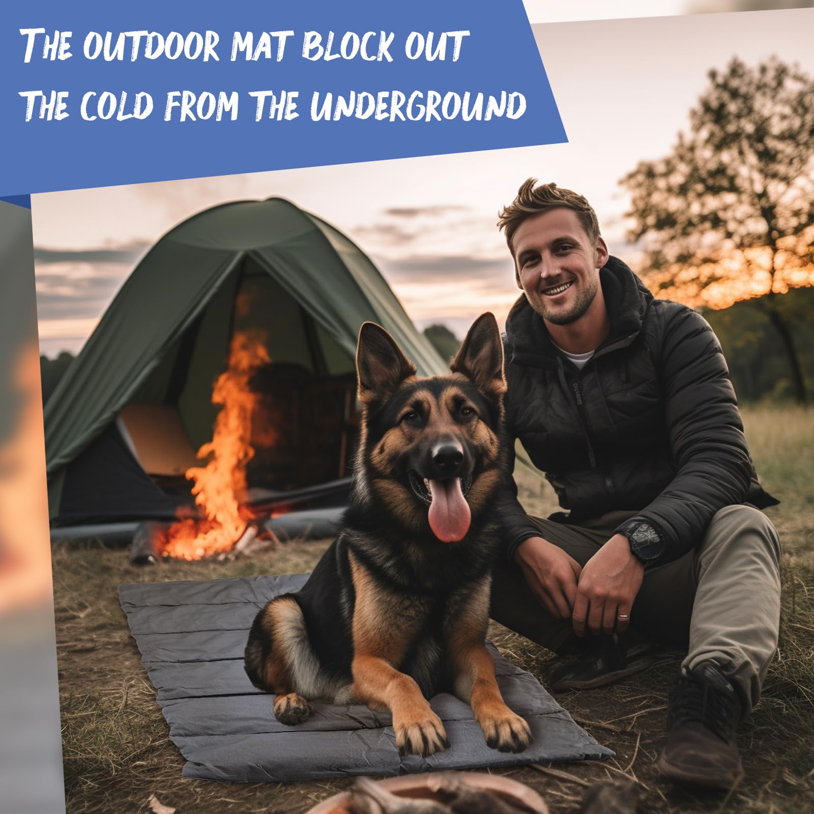 Nobleza wasserdichte Hundematte für Outdoor, Waschbare Große Hundedeck für Unterwegs, Faltbar Reisedecke für Hunde, Tragbare Hundebett, 110x68 cm 6