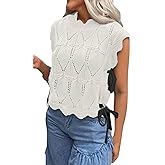 Verdusa Women's Coquette Bow Tie Sweater Vest Summer Sleeveless Crop Knit Tops