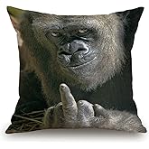 TSSOHU Throw Pillow Cover Funny Gorilla Decorative Pillow Case Funny Home Decor Square 18 x 18 Inch Cushion Pillowcase Tss107