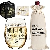 Retirement Gifts for Women 2026 - Retirement Wine Glass Enjoy the Next Chapter Funny Birthday Gifts for Retired Friends Teacher Coworkers Nurses Friends, Coworkers Farewell Leaving Going Away Gift