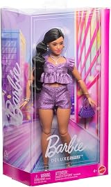 Barbie Deluxe Style Doll #8 Metallic Purple Outfit with Sparkly Shorts view 6
