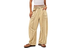 FONMA Sweatpants Women High Waisted Wide Leg Lounge Pants Barrel Sweatpants Patchwork Pants with Pockets Lounge Sweats