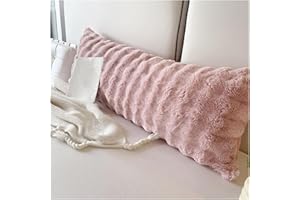Faux Rabbit Fur Body Pillow Case Cover, Long Body Lumbar Decorative Throw Pillow Covers for Couch Sofa Bed (19" x47" (Pack of