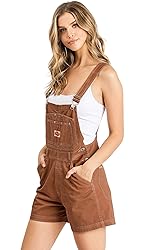 Revolt Women's Juniors Classic Twill Short Overalls