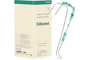 Tilhumt 2 Pcs Big Eye U-Shape Needles- 7" Electric Clay Bead Spinner Accessories for Jewelry Making, Bracelets, Necklaces, and Waist Crafts - Compatible with Tilhumt Clay Bead Spinner