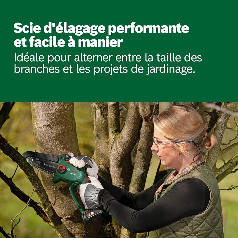Home and Garden Élagueur sans fil compact EasyChain 18V-15-7 (pour couper le bois ; système 18 V ; vitesse de la chaîne : 6,95 m/s ; avec batterie 2,5 Ah et chargeur)