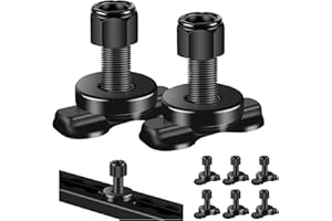 ONESNT 8 Pcs L-Track Double Lug Threaded Stud Nut Fitting Tie Down| Used with L Track Rail for Truck Bed,Trailer Cargo Control,Pickup,RV,ATV,Bearing 6000 LBS Heavy Duty Steel