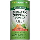 Nature's Truth Turmeric Curcumin | 120 Capsules | with Black Pepper Extract | Non-GMO and Gluten Free Supplement