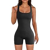 niyokki One Piece Workout Jumpsuits for Women, Long Sleeve Workout Bodysuit, Bodycon Seamless Yoga Ribbed Active Romper