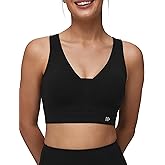 Yvette V Neck Criss Cross Back Yoga Sports Bra Women Wide Straps Light Support Removable Padding Workout Tank Top