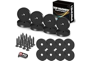 TOP MAGNETS 110LBS Strong Magnets, Black Rare Earth Magnets with Screws and Iron Sheets, 8 Pack Cabinet Magnets with Countersunk Hole for Door, Neodymium Magnets for Holding Tools