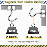 FINDMAG 6 Pack Neodymium Magnetic Hooks, Silver, 16 mm Base view 9
