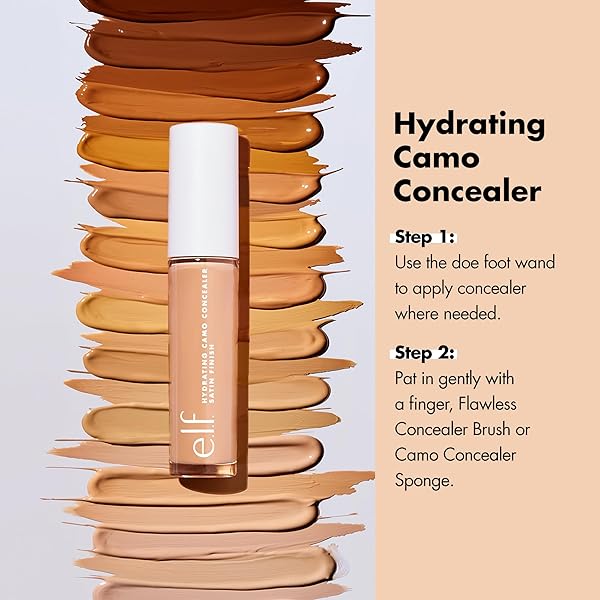 E.L.F. HYDRATING CAMO CONCEALER, COVERS BLEMISHES & UNDER-EYE CIRCLES, FULL-COVERAGE & DELIVERS A SATIN FINISH, VEGAN & CRUELTY-FREE, DEEP OLIVE