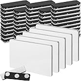 50-Pack Magnetic Name Tags, 2.1 x 3.4 Magnetic Blank Name Badges, Heat Sublimation Printable Badges with Magnetic Fasteners for Jackets, Shirts