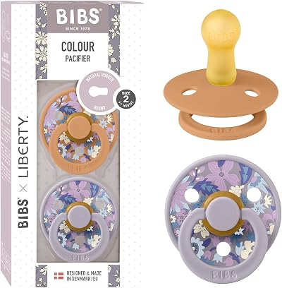 BIBS Liberty Dummies 2 Colour Natural Rubber Latex Soothers Size 2 6+ Months
