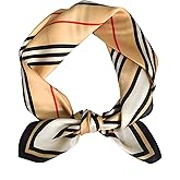 Onllh 100% Mulberry Silk Scarf for Women Hair Lightweight Square Neckerchief Wrap For Head Scarves 21"