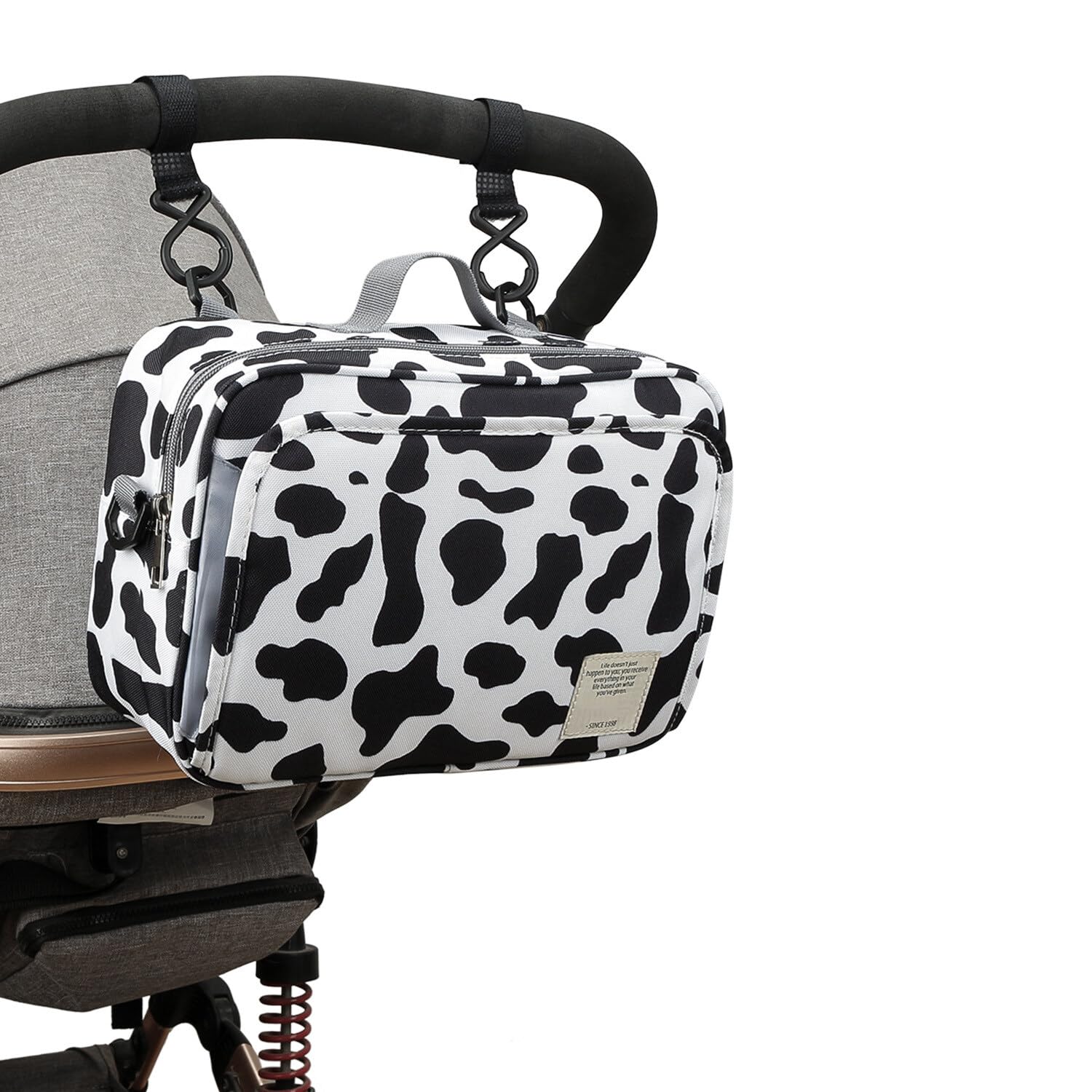 Universal Pram Buggy Organiser Storage Bag, Large Capacity Multi Compartment Hanging Pushchair Diaper Bags Waterproof Diaper Pushchair Bag with Removable Strap Fit All Buggy Models