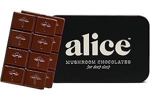 Alice Mushrooms Nightcap | Mushroom Chocolates | Supports Deep Sleep, Calm Mind, and Stress Relief - Reishi & L-Theanine | Regulates Sleep Cycles & Reduces Tension - Magnesium, Zinc