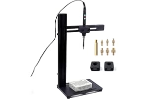 NovelLife Upgraded Vertical Heat Set Insert Tool Pressing Machine with 60W Soldering Iron M2-M8 Tip Adapter Hot Melt Brass Knurled Nuts Threaded Embedded Insertion for 3D Printed Parts